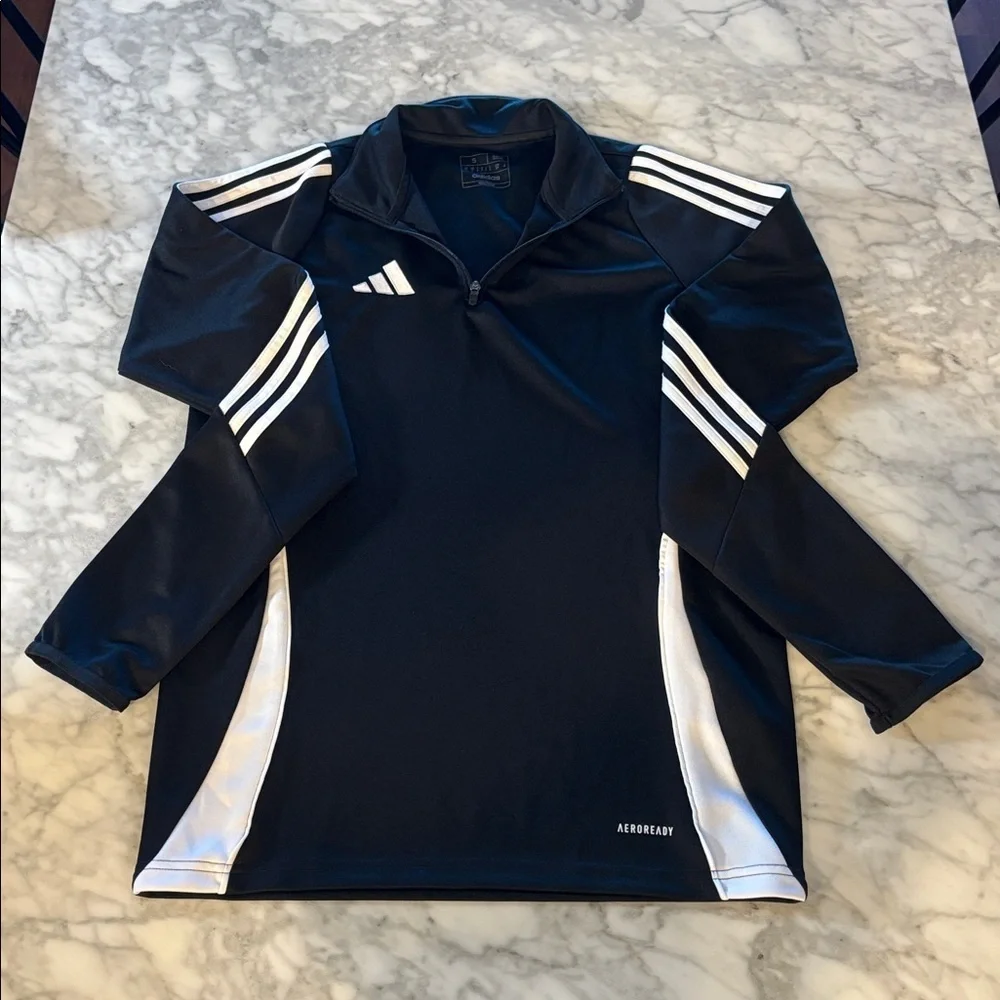Adidas Black Soccer Tiro Training Top with Quarter Zip